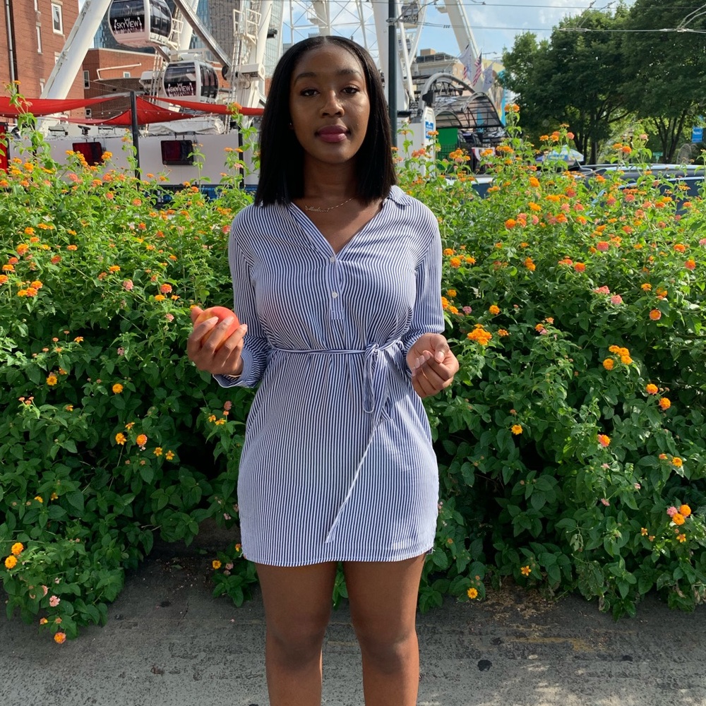 Cotton Stripes T-shirt Dress